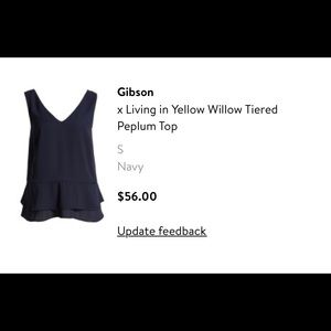 Gibson navy tiered peplum top